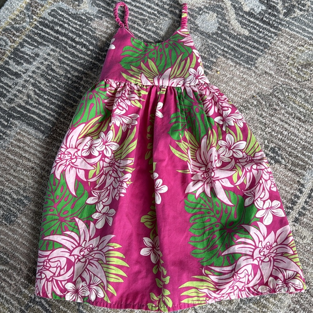 Hawaiian Print Dress, Size 4T